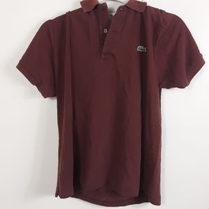 LACOSTE burgundy short sleeve shirt top!